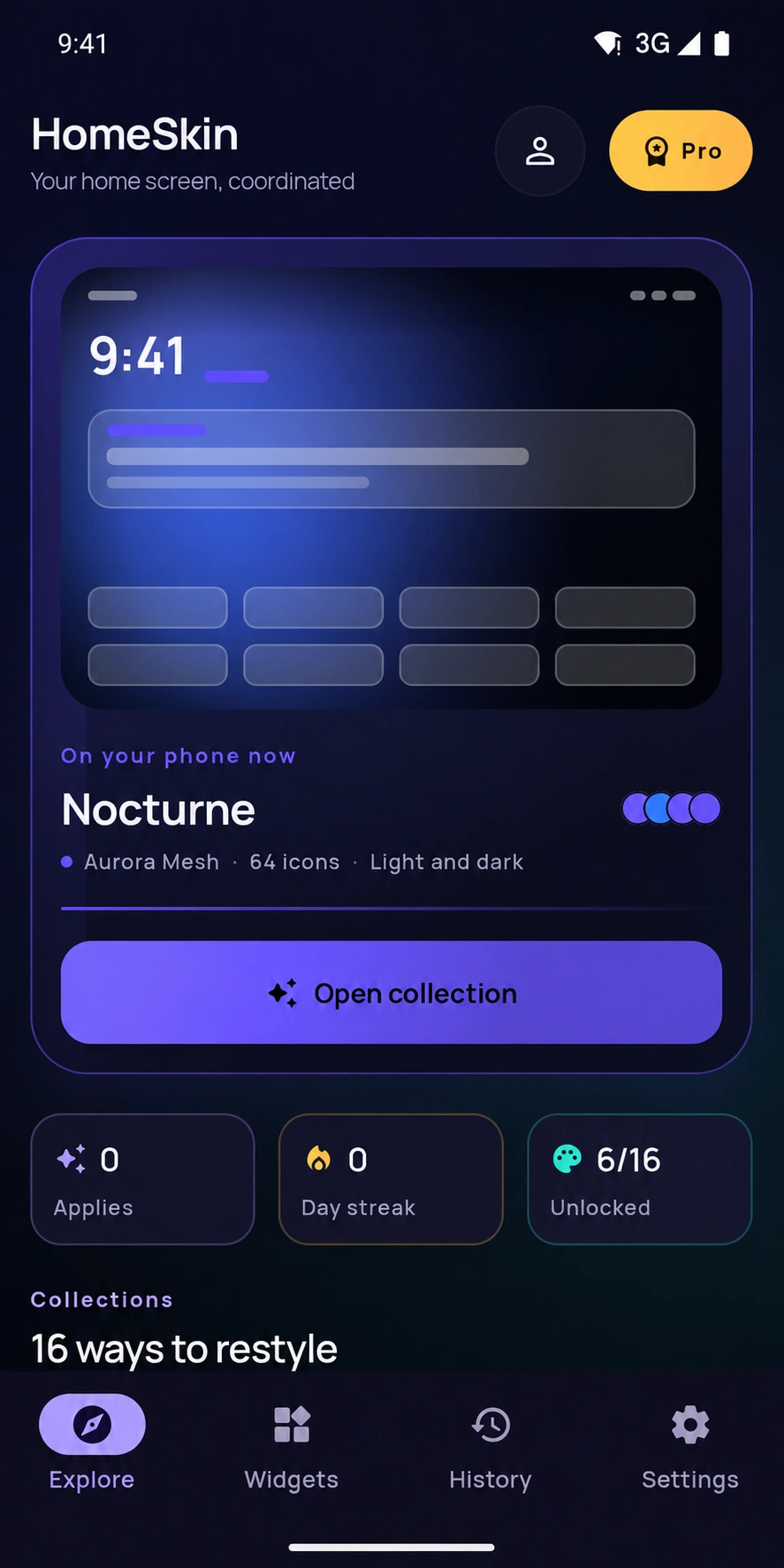 HomeSkin — Product screen