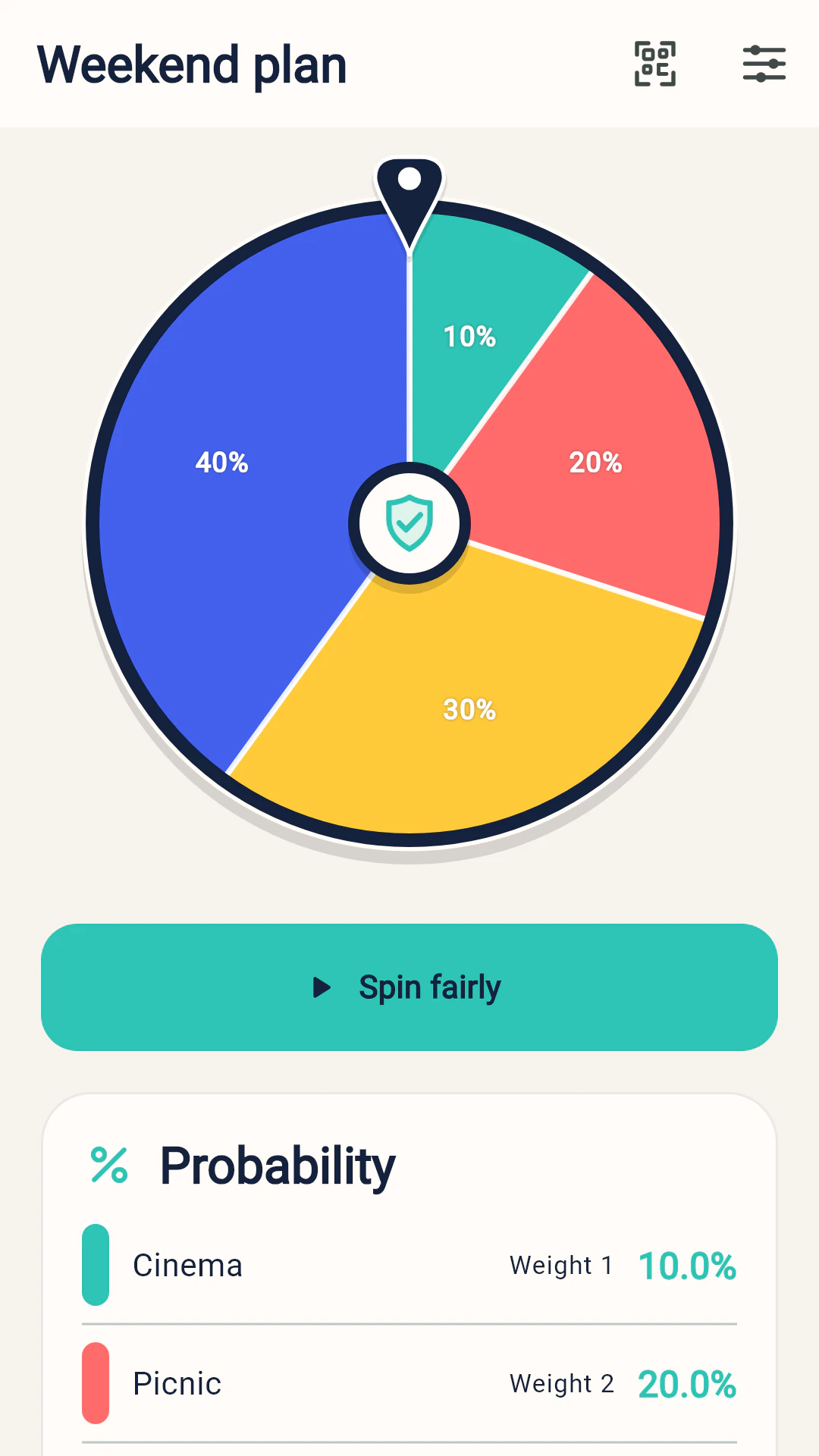 FairPick screen 2