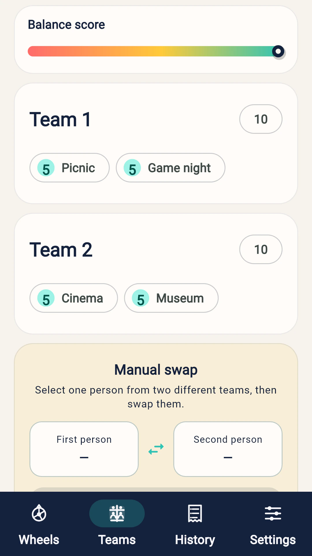 FairPick screen 3