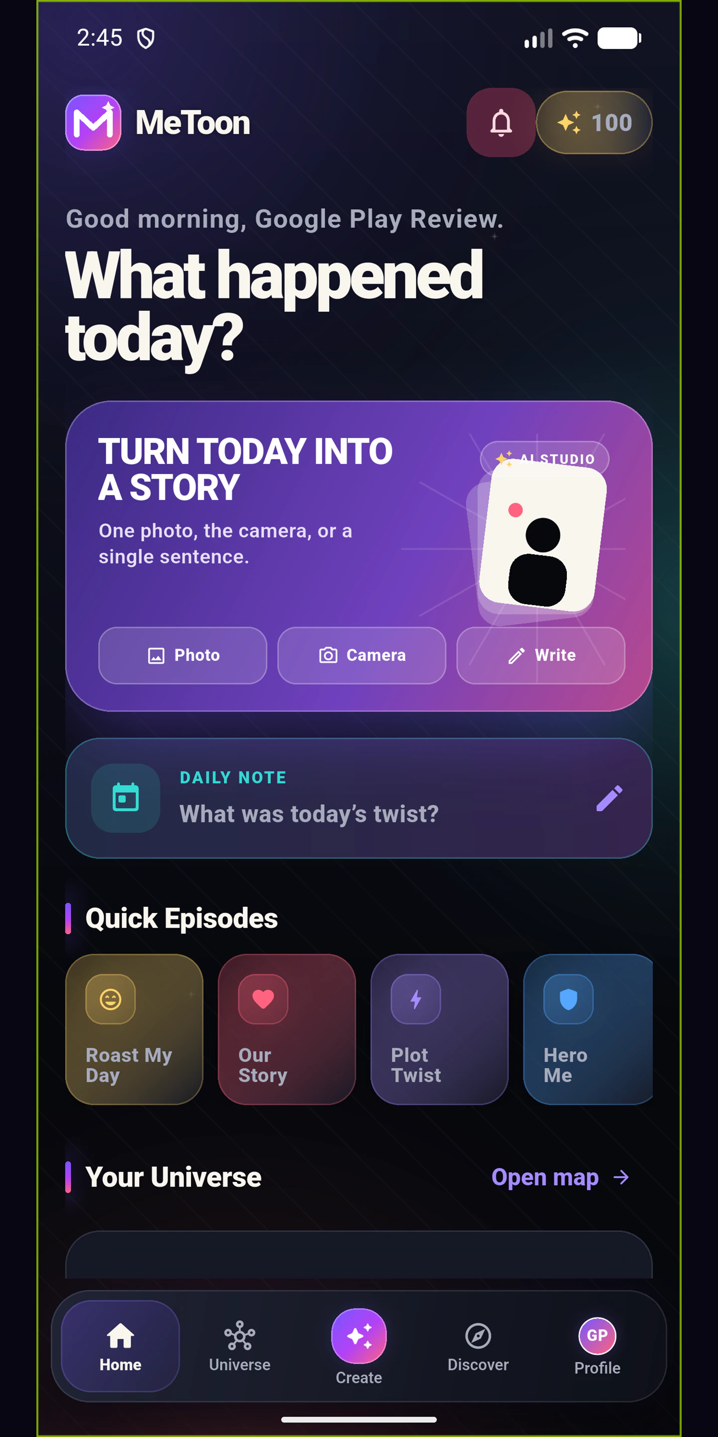 MeToon screen 1